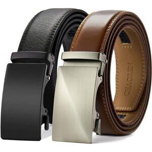 Leather Ratchet Belt Men 2 Pack - Customizable Fit, Effortless Style (35mm)